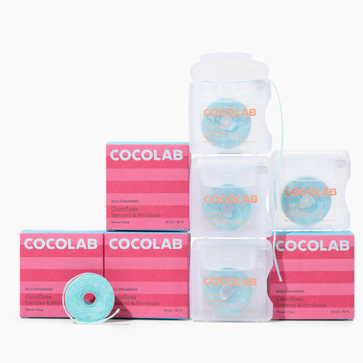 Cocofloss Expanding Woven Dental Floss by COCOLAB, Mint Scent, 4-Pack