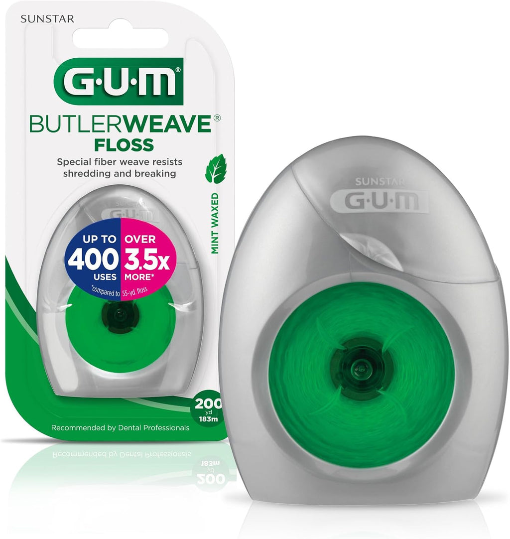 GUM ButlerWeave Woven Dental Floss, Mint Waxed, 1 Count