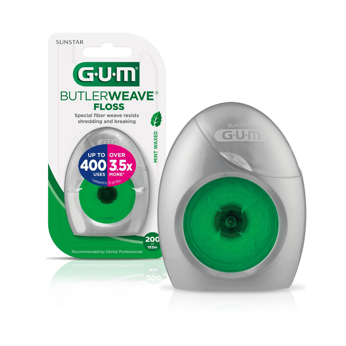 GUM ButlerWeave Woven Dental Floss, Mint Waxed, 1 Count