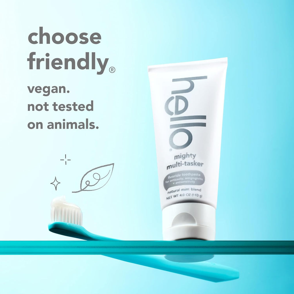 hello 8-in-1 Mighty Multi-Tasker Fluoride Toothpaste, Mint, 2 Pack, 4 oz