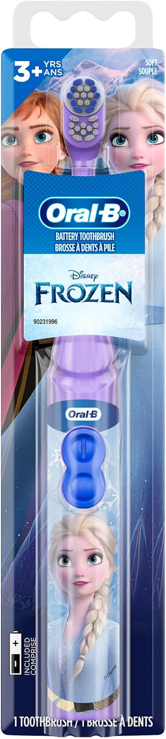 Oral-B Kids Battery Power Electric Toothbrush Featuring Disney's Frozen for Children and Toddlers Age 3+, Soft (Characters May Vary), Pack of 4