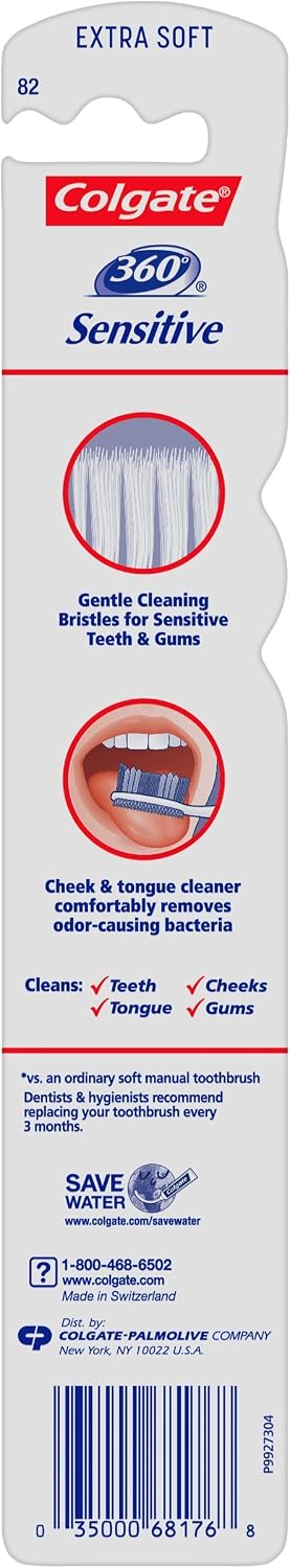 Colgate 360° Enamel Health Extra Soft Toothbrush for Sensitive Teeth