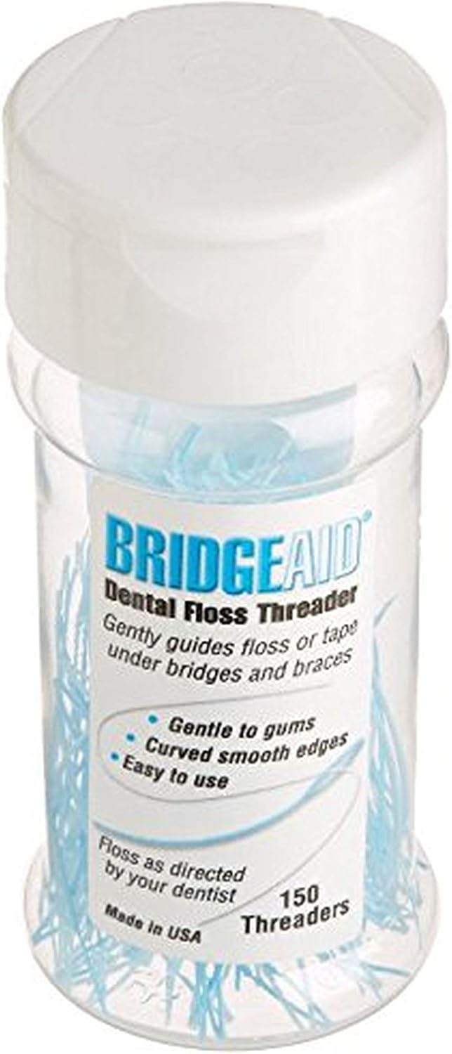 BridgeAid Dental Floss Threader Bottle 150, 2 Pack