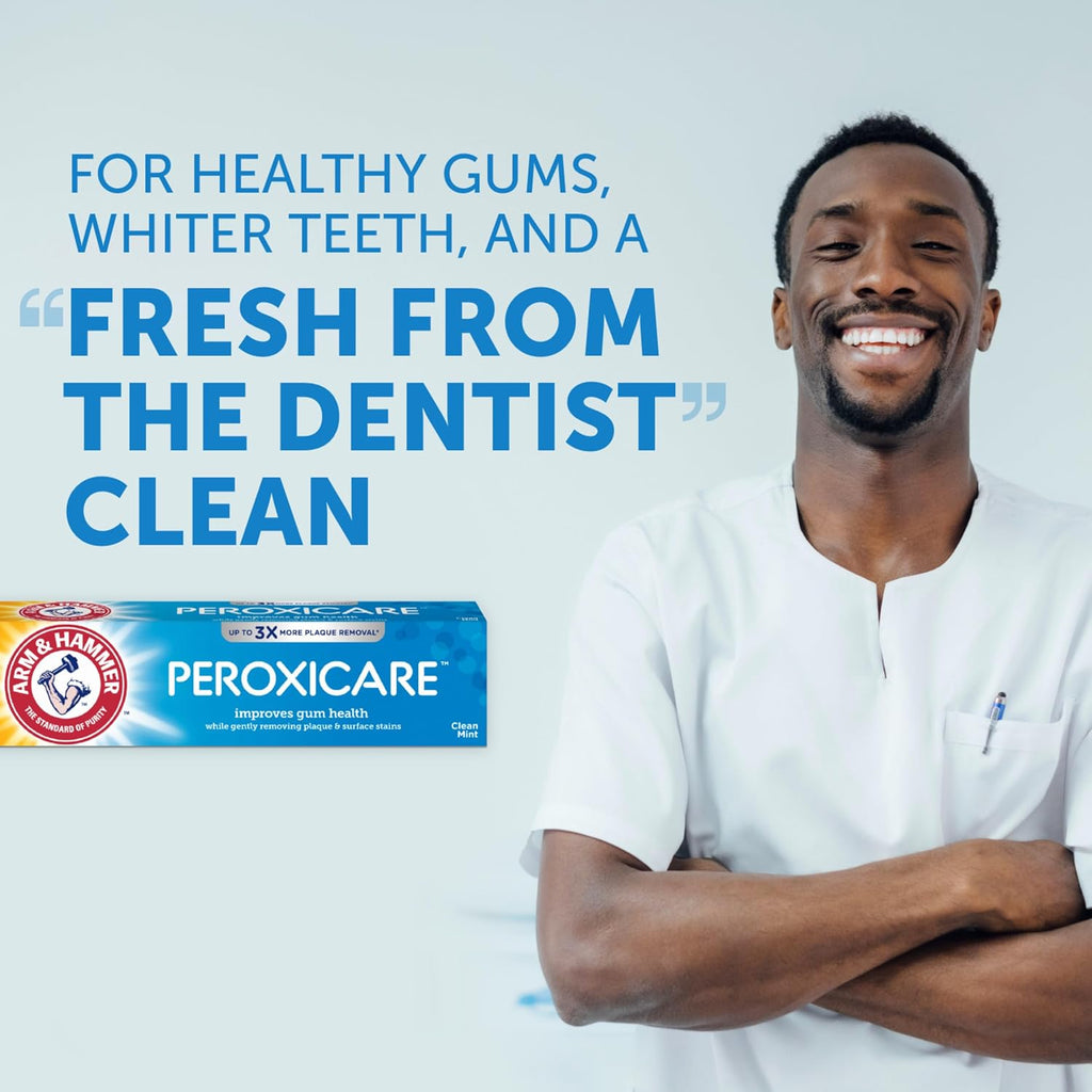 ARM & Hammer Peroxicare Toothpaste, Clean Mint, 6.0 oz, 4-Pack