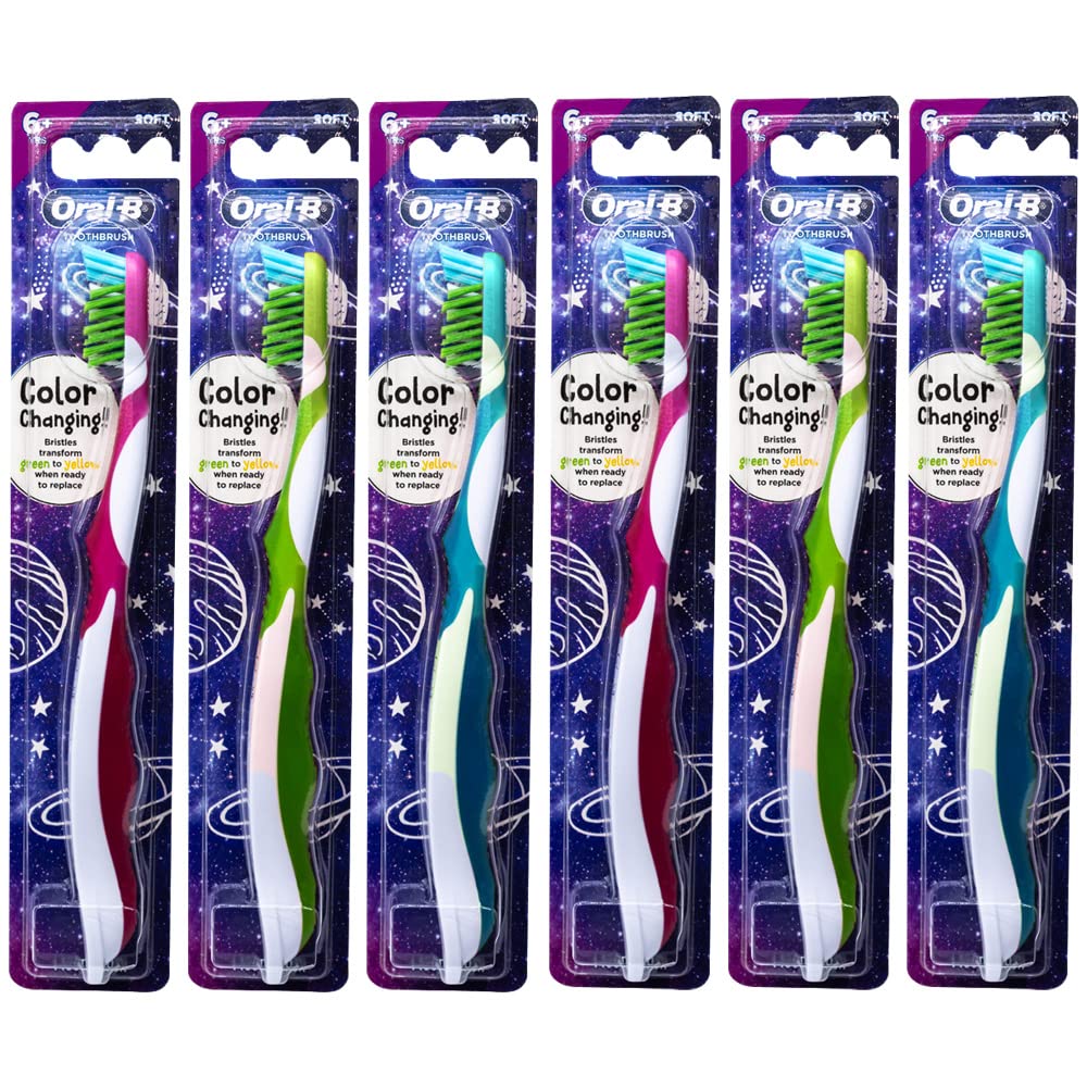 Oral-B Pro-Health Junior CrossAction Galaxy Toothbrush, Ages 6+, Soft - Pack of 3