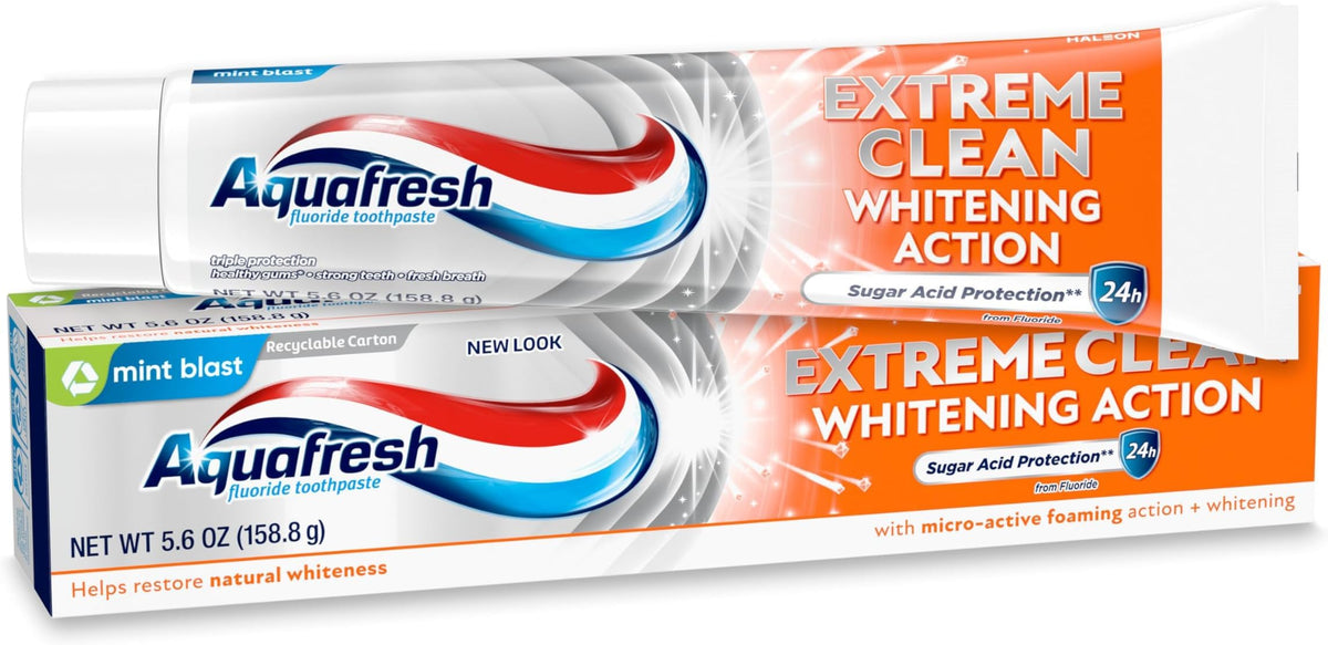 Aquafresh Extreme Clean Whitening Action Fluoride Toothpaste, 5.6 oz