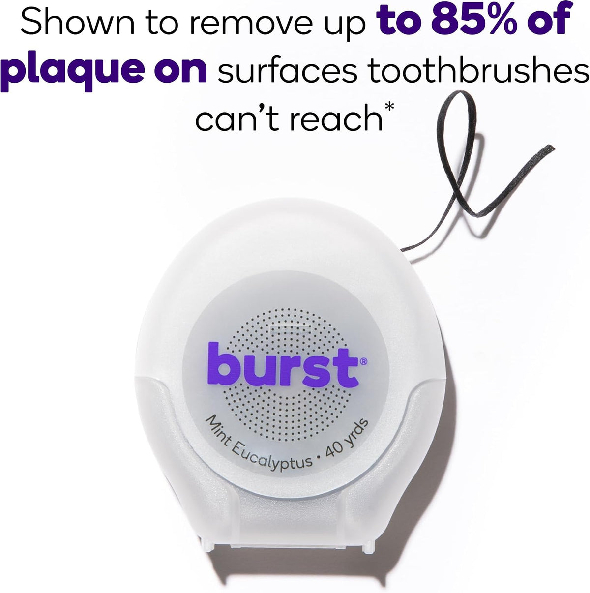 BURST Expanding Dental Floss (Mint Eucalyptus/40 Yards) | Stain Absorbing
