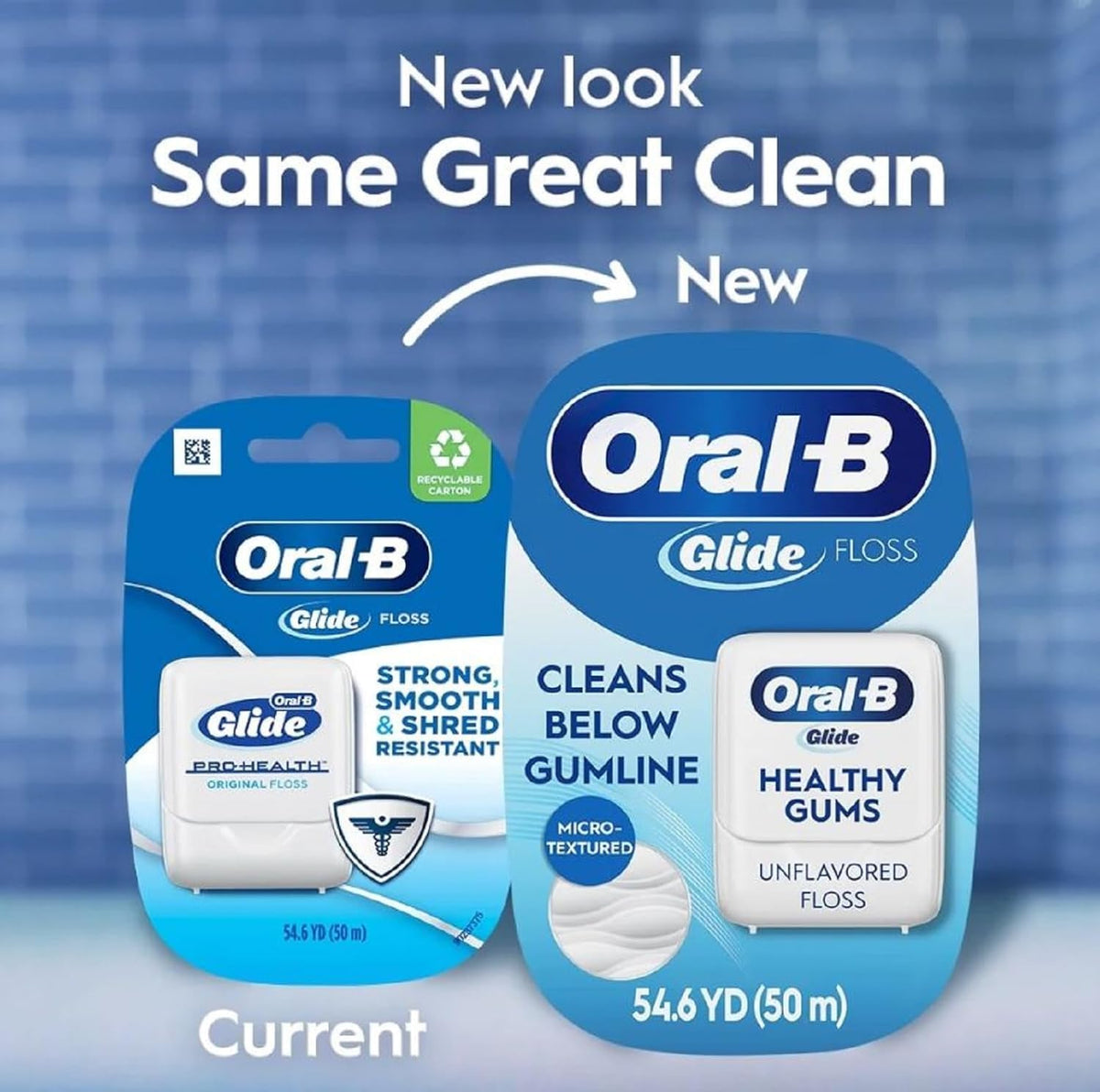 Oral-B Glide Floss Health Gums Unflavored Floss 54.6 YTD (50 m) (Pack of 1)