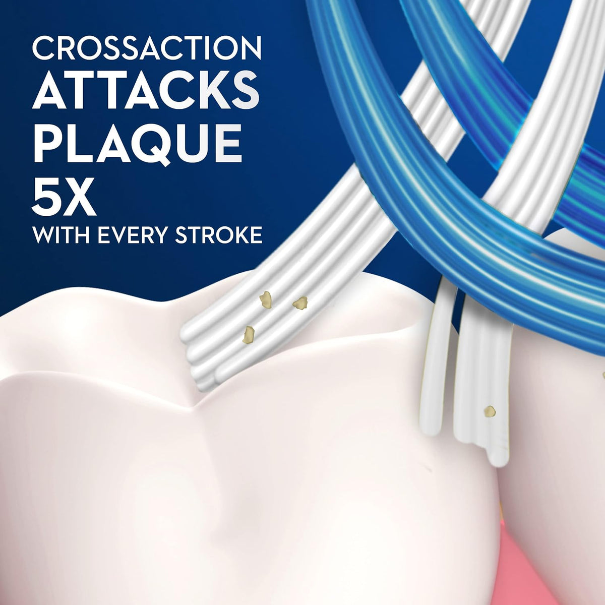 Oral-B Pro Health CrossAction Plaque Removal toothbrushes, 2 Count Toothbrush Medium, Deep Reach in Tight Spaces, Tongue Scraper Tooth Brush, Plaque Fighter, Gentle on Teeth, Gum stimulators