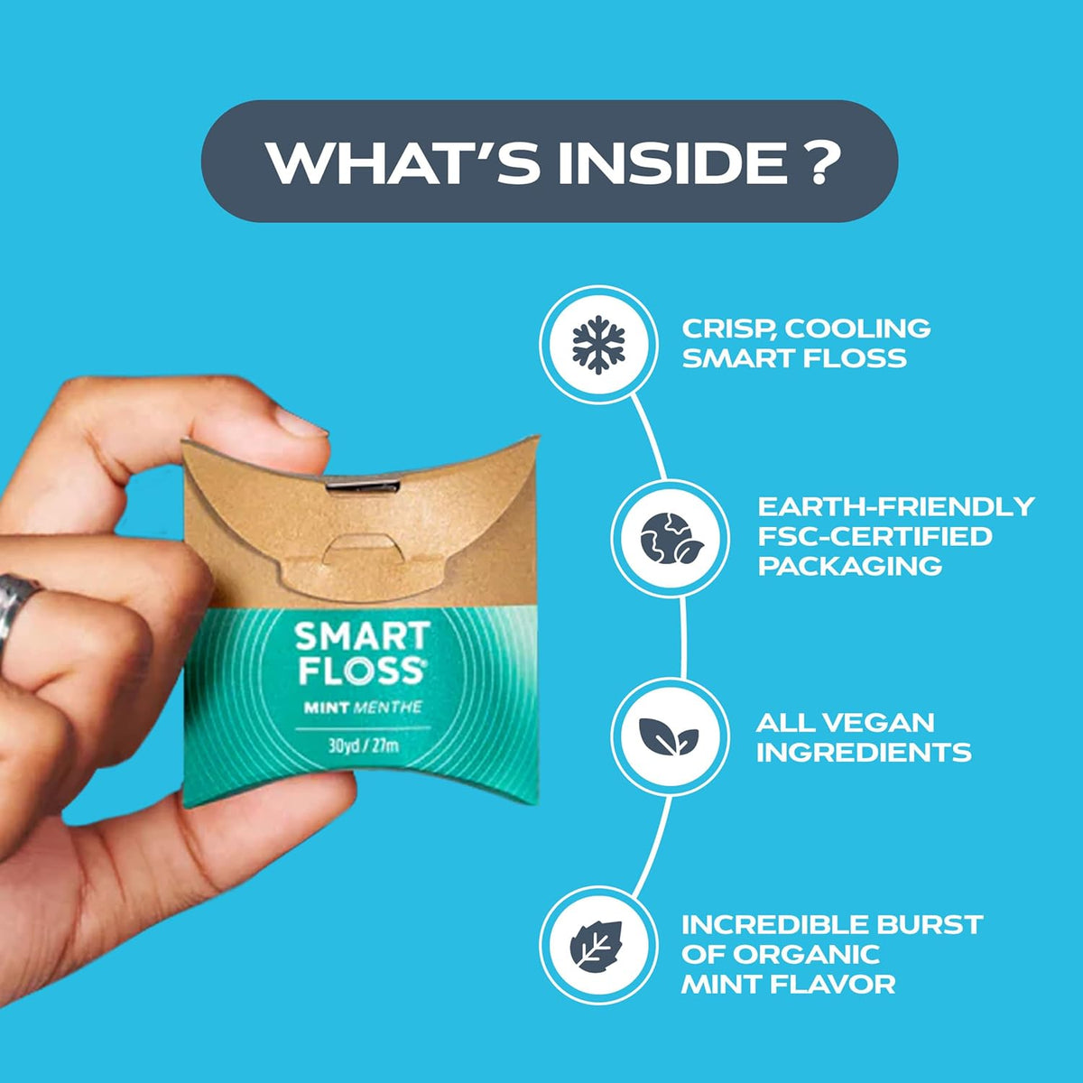 DrTung's Smart Floss, Mint Natural Expanding Dental Floss - Pack of 2