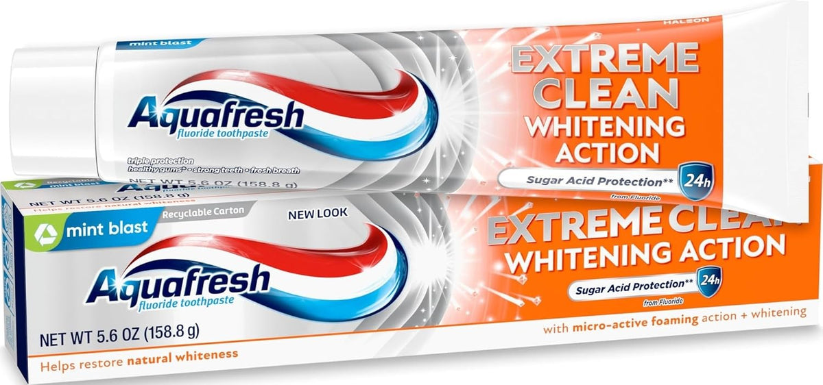 Aquafresh Extreme Clean Whitening Action Fluoride Toothpaste, 5.6 oz