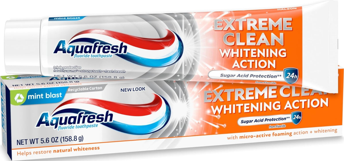 Aquafresh Extreme Clean Whitening Action Fluoride Toothpaste, 5.6 oz