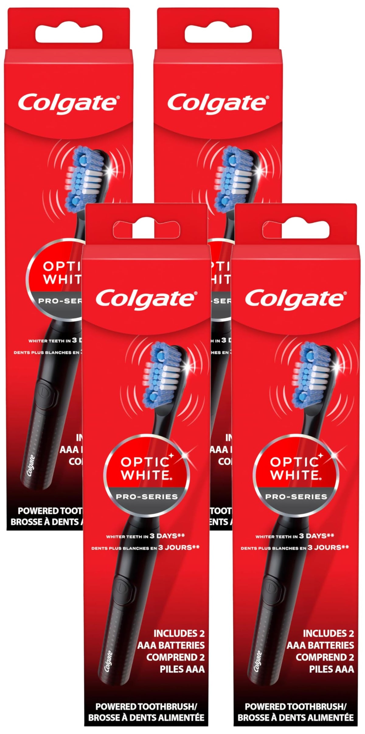 Colgate Optic White Pro-Series Battery Operated Electric Toothbrush, Soft