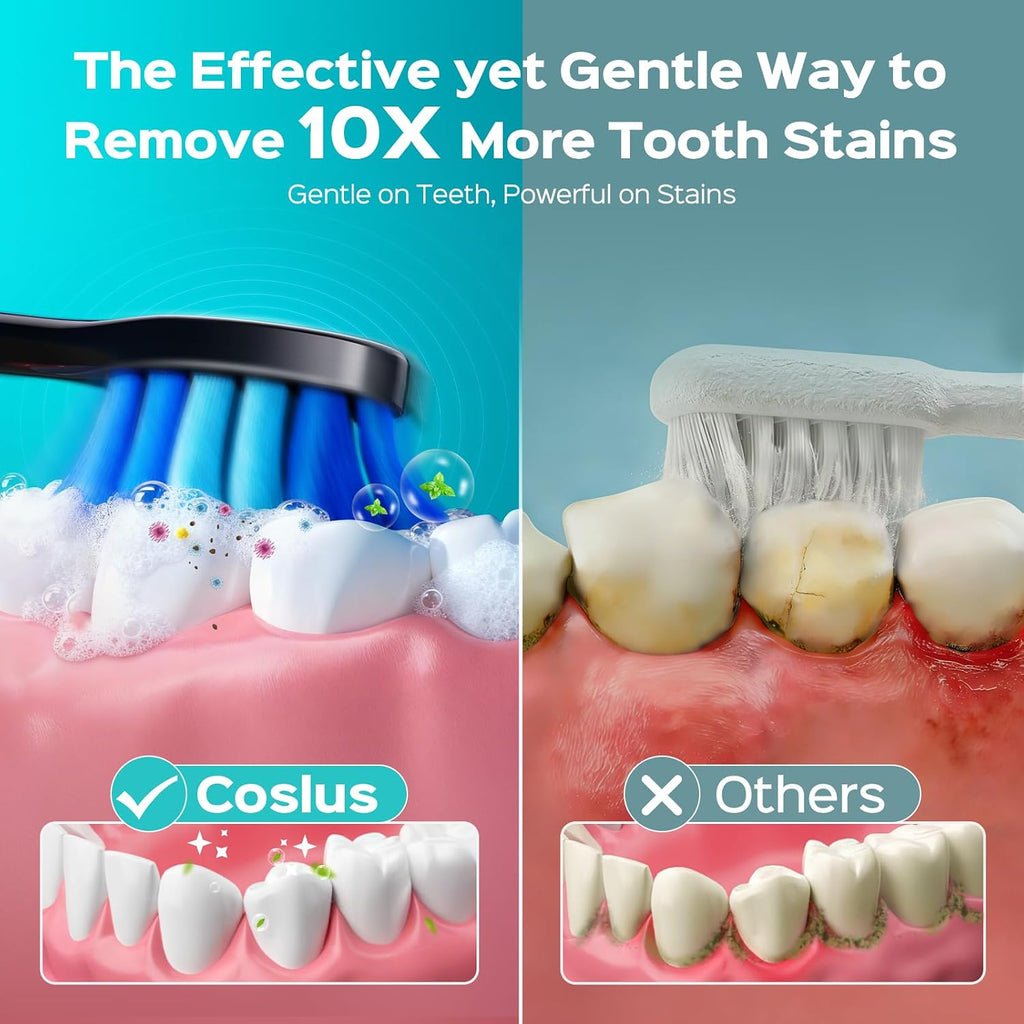 COSLUS C30 Electric Toothbrush for Adults, Effective Yet Gentle Ultra-Clean