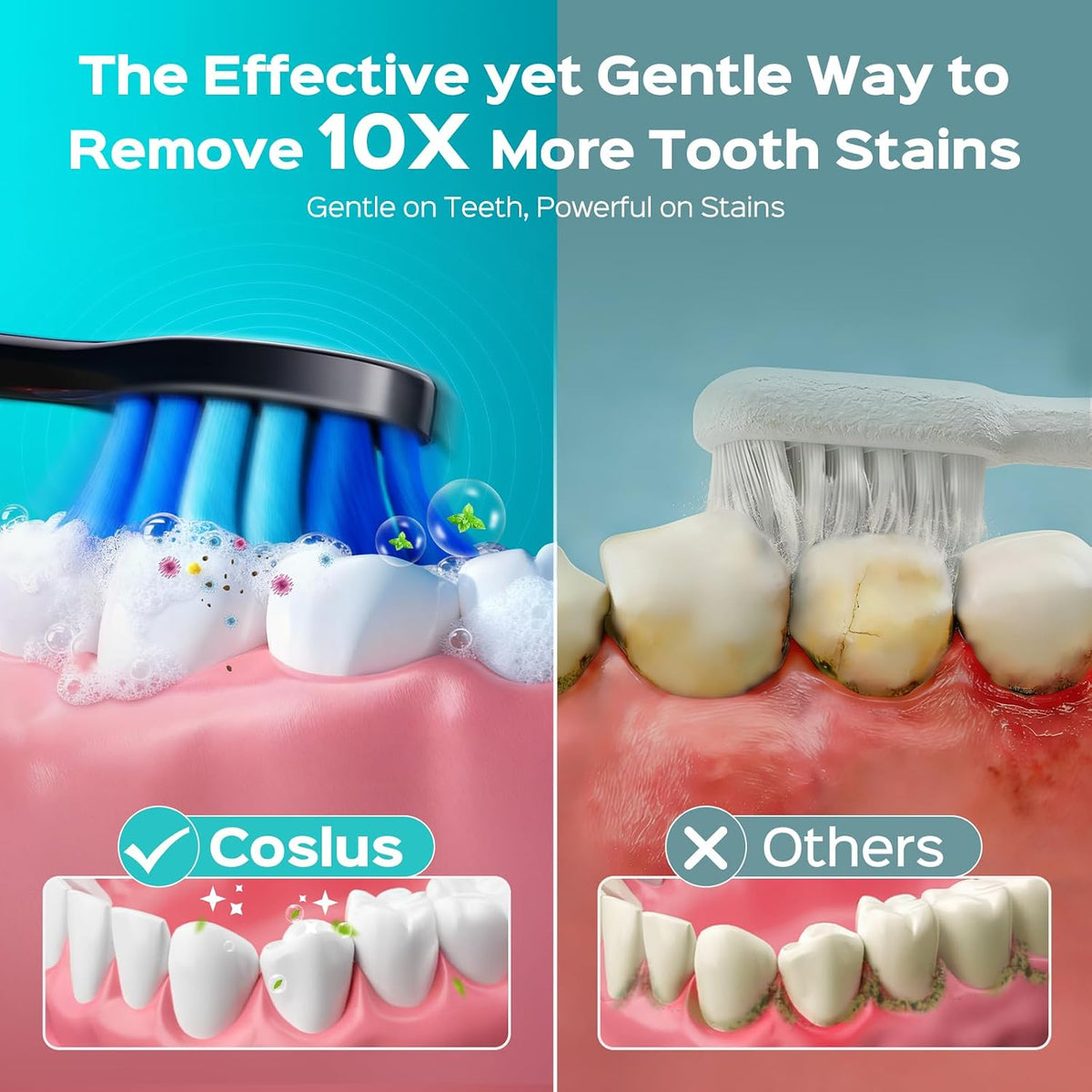COSLUS C30 Electric Toothbrush for Adults, Effective Yet Gentle Ultra-Clean