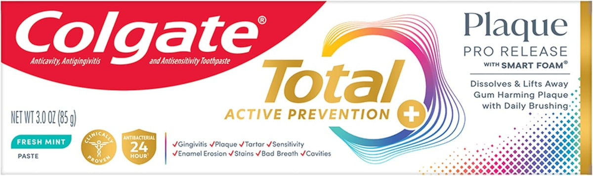 Colgate Total Plaque Pro Release Toothpaste for Gum Health, Mint, 3 oz