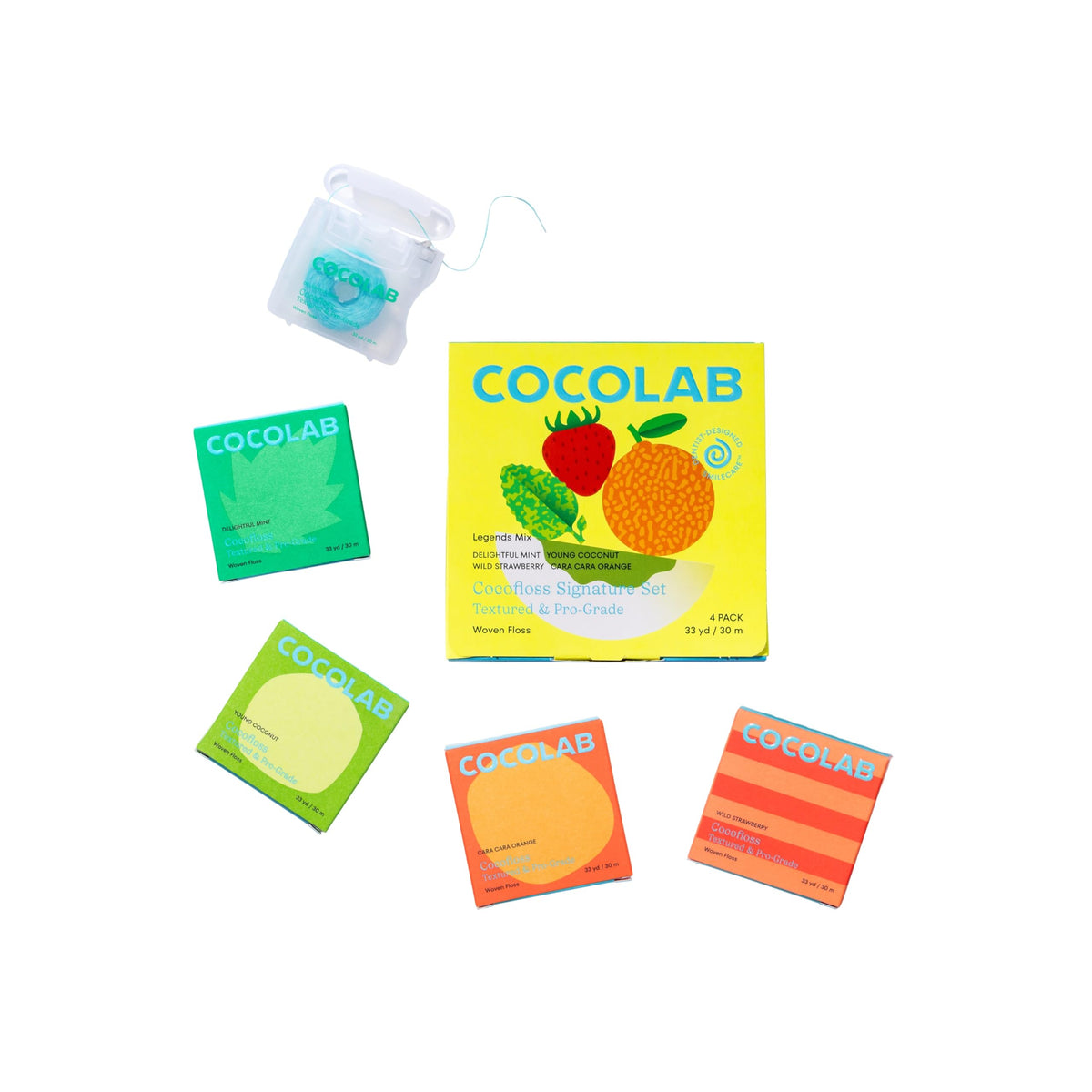 Cocofloss Expanding Woven Dental Floss by COCOLAB, Mint Scent, 3-Pack
