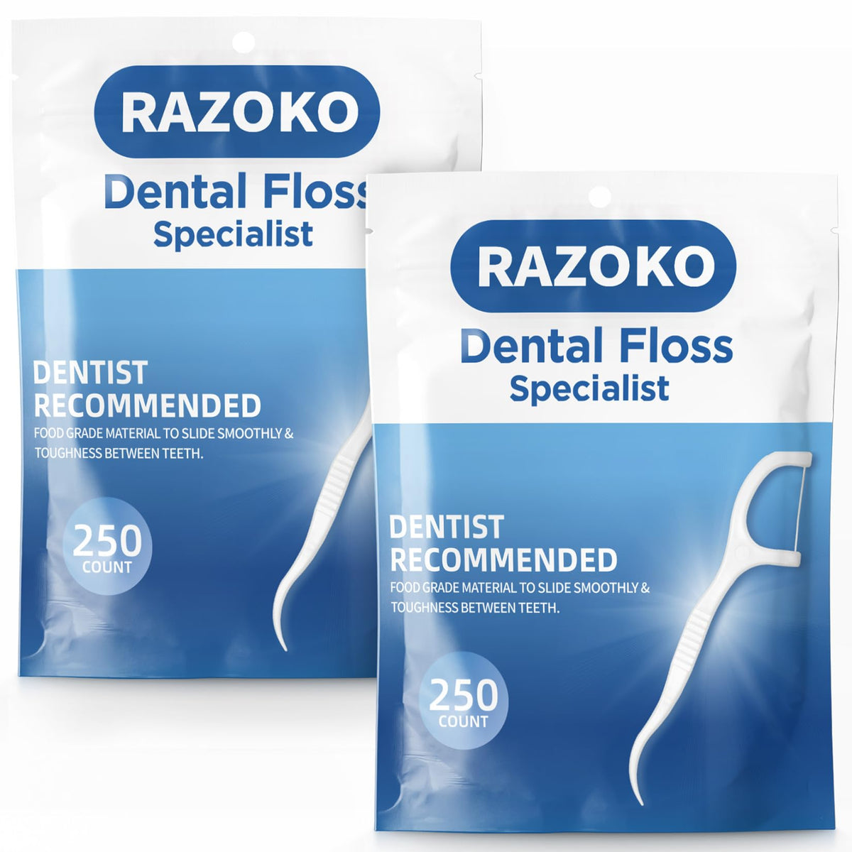 RAZOKO 350ct Dental Floss Picks and Interdental Toothpicks