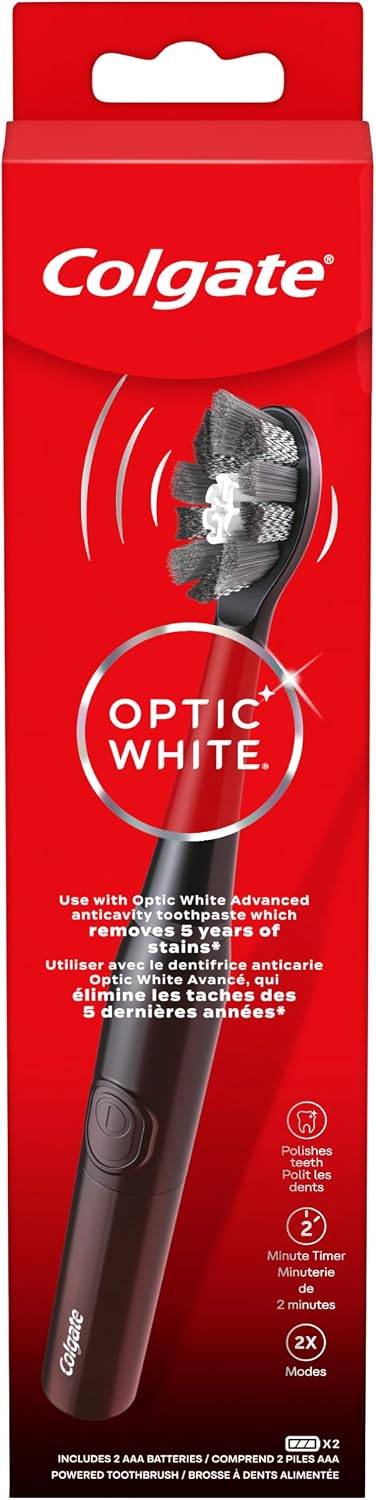Colgate Optic White Pro-Series Battery Operated Electric Toothbrush, Soft