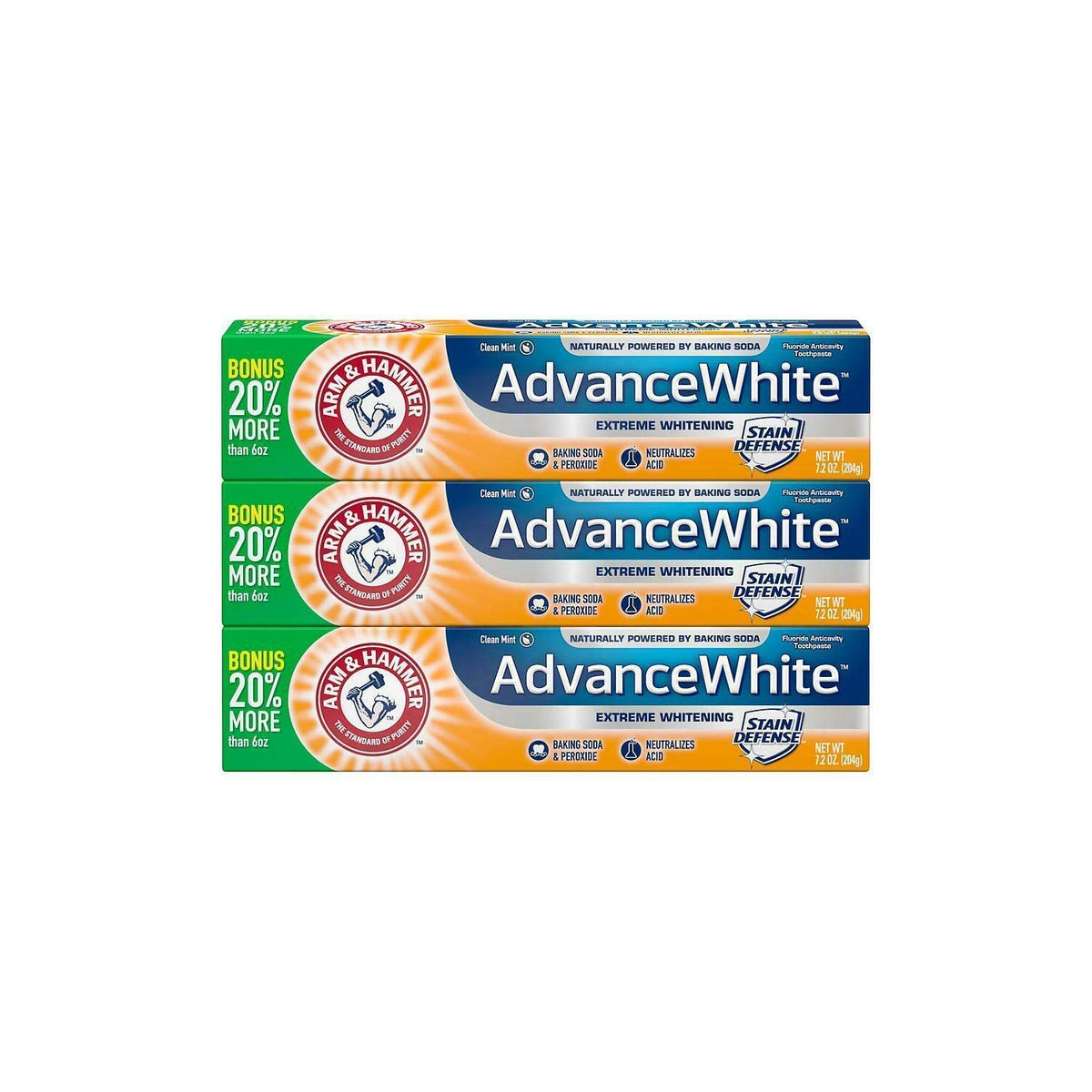Arm and Hammer Advance Whitening Toothpaste .9 Oz Travel Size 4 Pk.