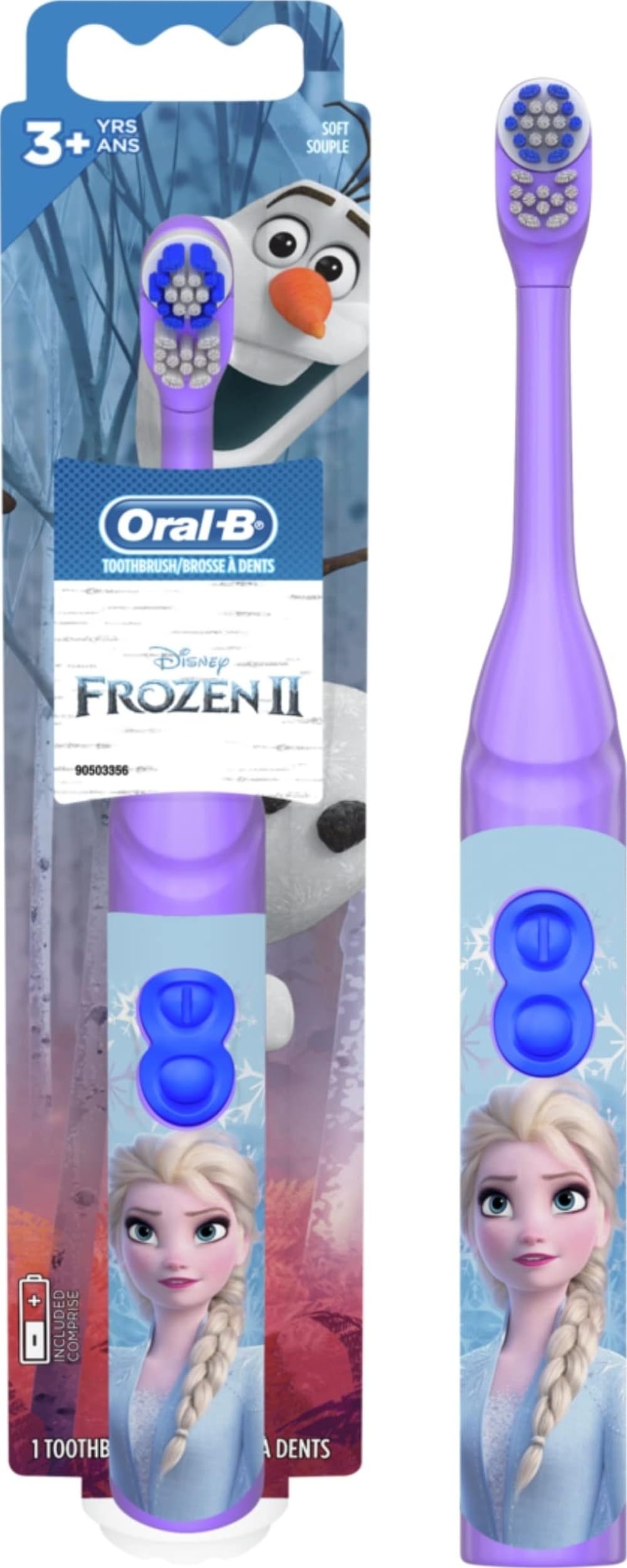 Oral-B Kids Battery Power Electric Toothbrush Featuring Disney's Frozen for Children and Toddlers Age 3+, Soft (Characters May Vary), Pack of 4