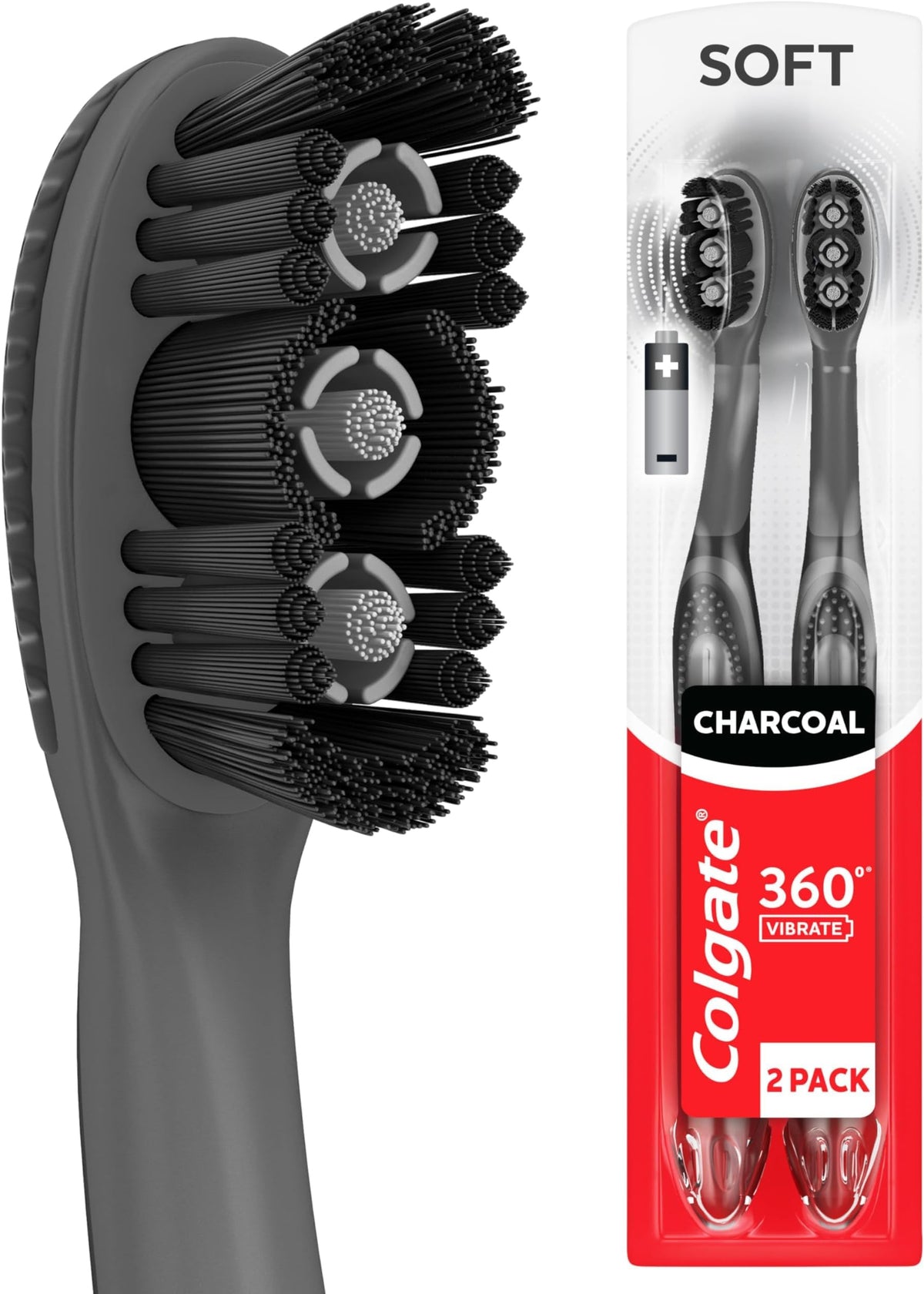 Colgate 360 Advanced Floss Tip Soft Toothbrush, 2 Pack