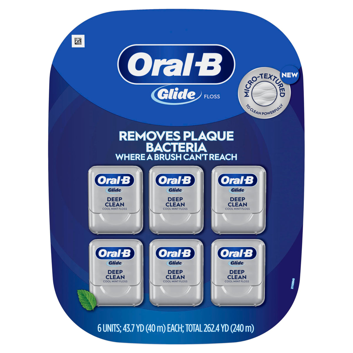 Oral-B Glide Healthy gums, unflavored floss 50M (Pack of 6)