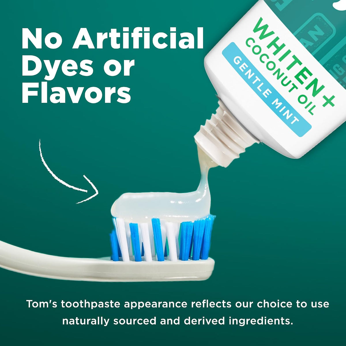 Tom's of Maine Whiten Plus Coconut Oil Whitening Toothpaste, Mint, 4 oz