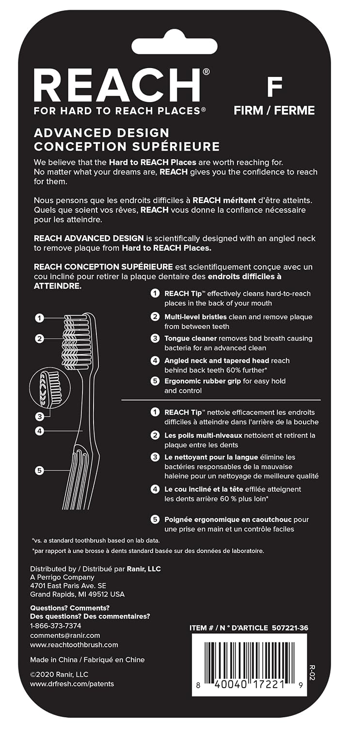 Reach Advanced Design Firm Bristle Toothbrushes, 7 Count