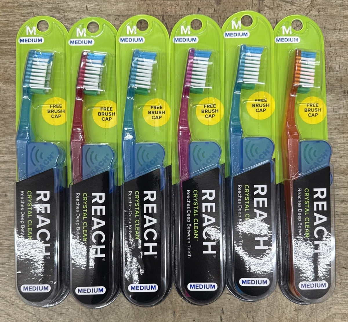 Reach Crystal Clean Firm Bristle Toothbrushes, 6 Pack