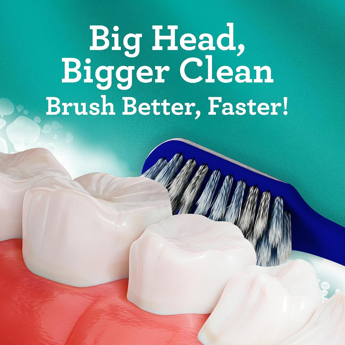 GuruNanda Gentle Giant Toothbrush with Dual Action Flossing Spiral Bristles, Non-Slip Ergo Dexa Grip, Helps in Teeth Whitening, BPA Free Manual Toothbrushes, Assorted Colors, 4 Count