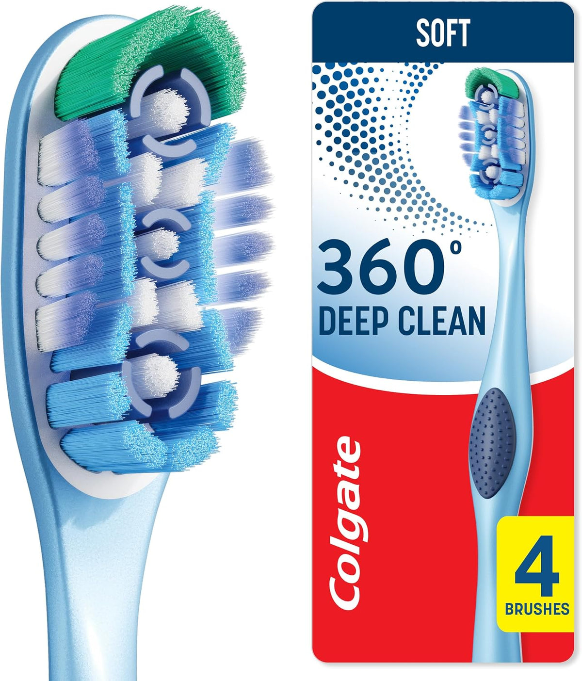 Colgate 360 Soft Toothbrushes, 4 Pack