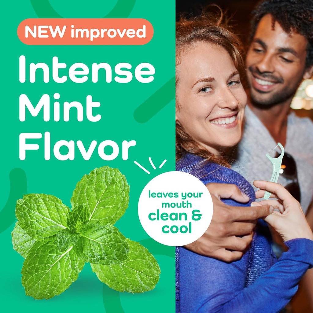 Plackers Micro Line Floss Picks, Intense Mint, 150 Count