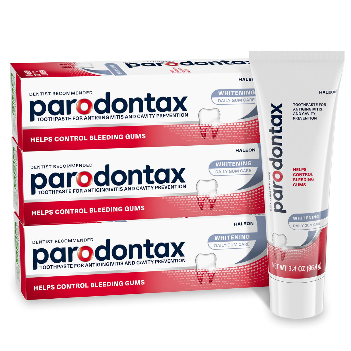 Parodontax Teeth Whitening Toothpaste, to Help Bleeding Gums, 3.4 Oz x 3