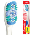 Colgate 360 Whitening Toothbrush with Soft Bristles, 1 Pack, Adult Manual Toothbrush with Whitening Polishing Cups, Easy to Open, Recyclable Packaging