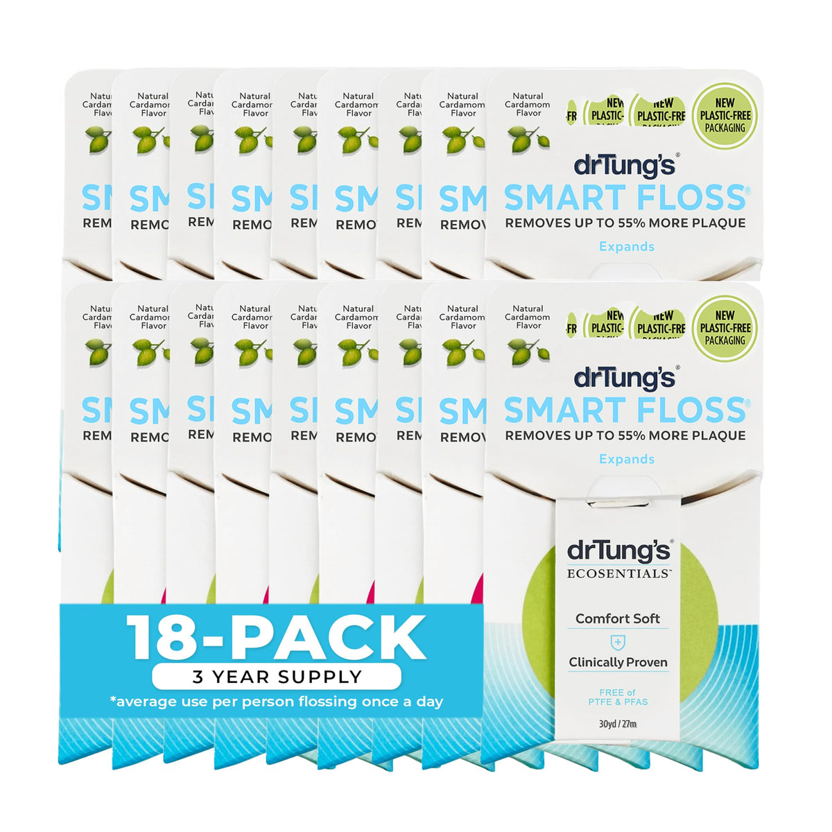 DrTung's Smart Floss - Natural Dental Floss, Cardamom Flavor - Pack of 2