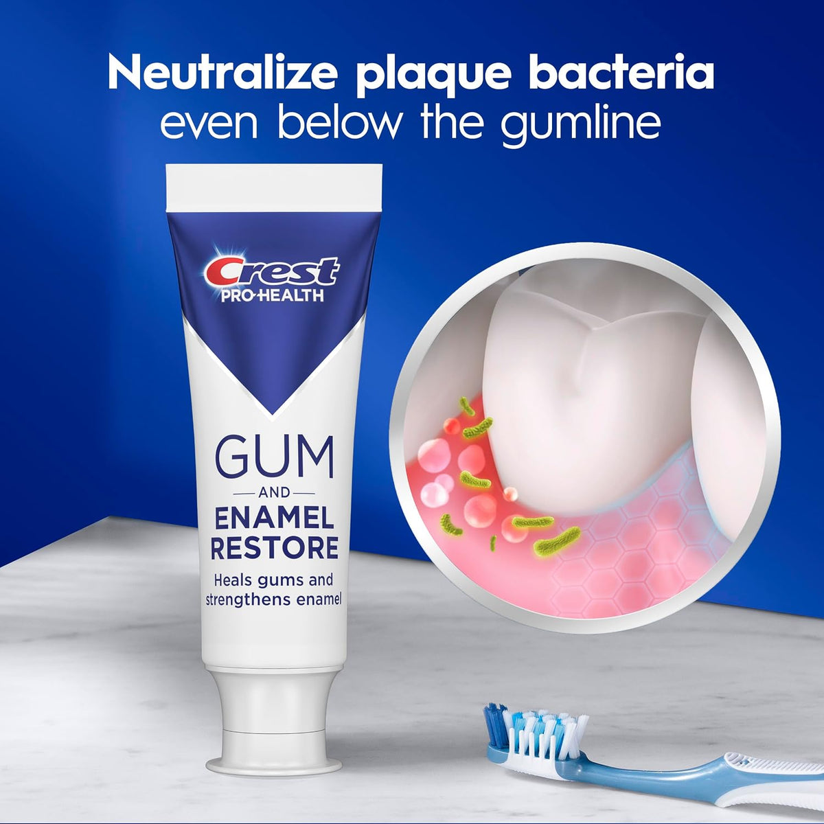 Crest Pro-Health Gum & Enamel Restore Toothpaste 4.8 oz Anticavity, Antibacterial Flouride Toothpaste, Clinically Proven, Gum, Sensitivity, and Enamel Protection