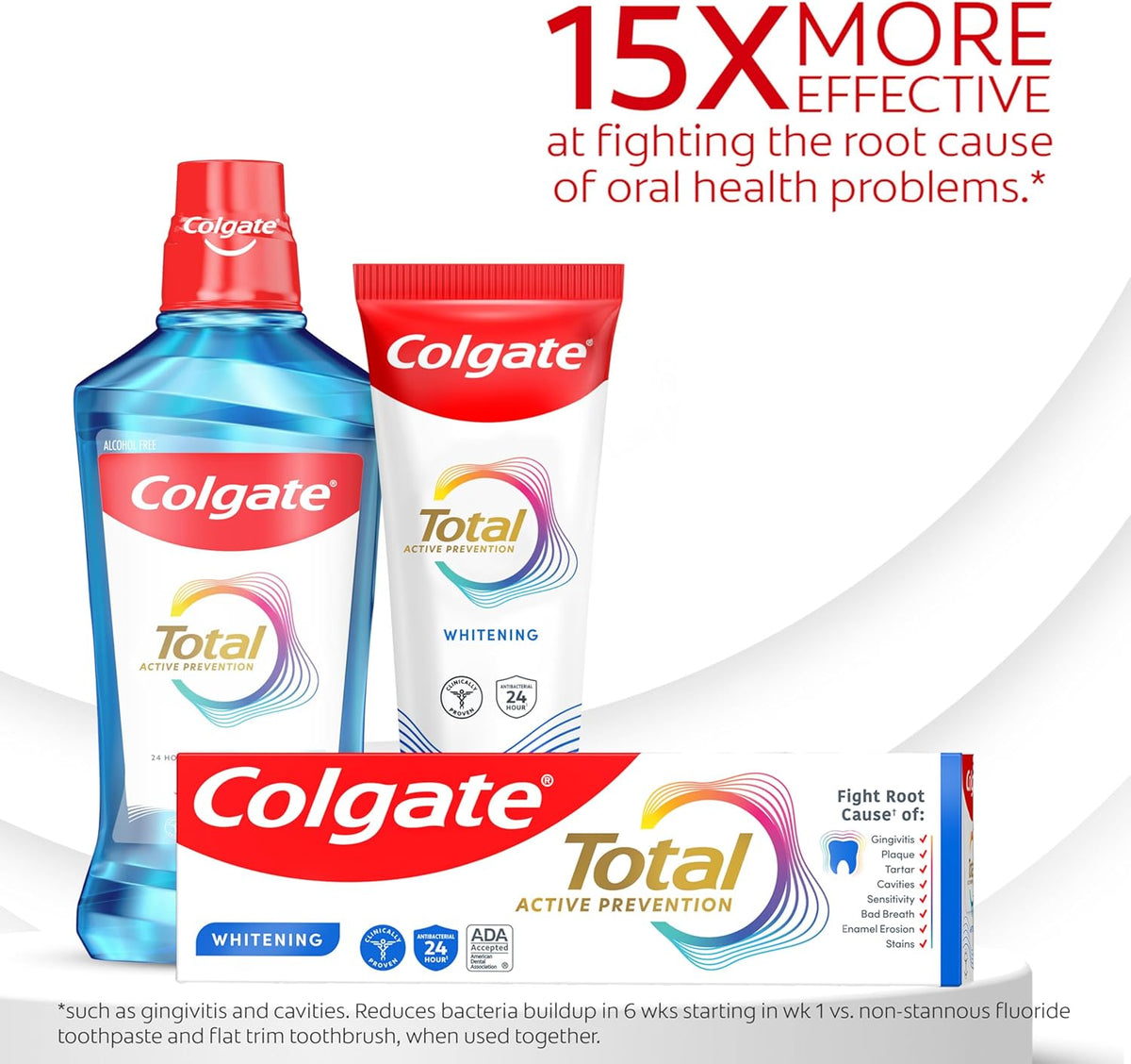 Colgate Total Whitening Toothpaste with Fluoride, Bulk 4 Pack, 5.1 oz