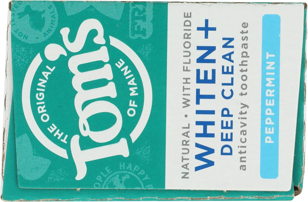 Tom's of Maine Whiten Plus Deep Clean Whitening Toothpaste, Peppermint, 4oz
