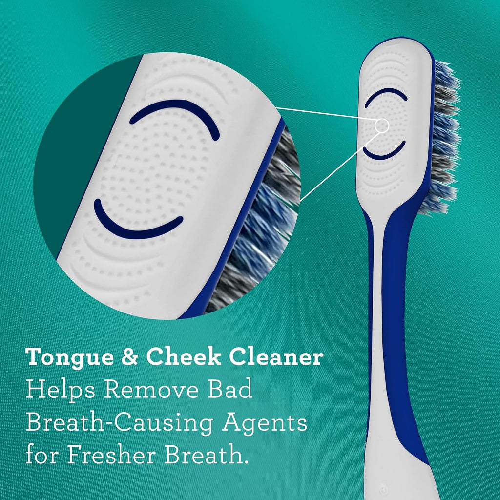 GuruNanda Gentle Giant Toothbrush with Dual Action Flossing Spiral Bristles, Non-Slip Ergo Dexa Grip, Helps in Teeth Whitening, BPA Free Manual Toothbrushes, Assorted Colors, 4 Count