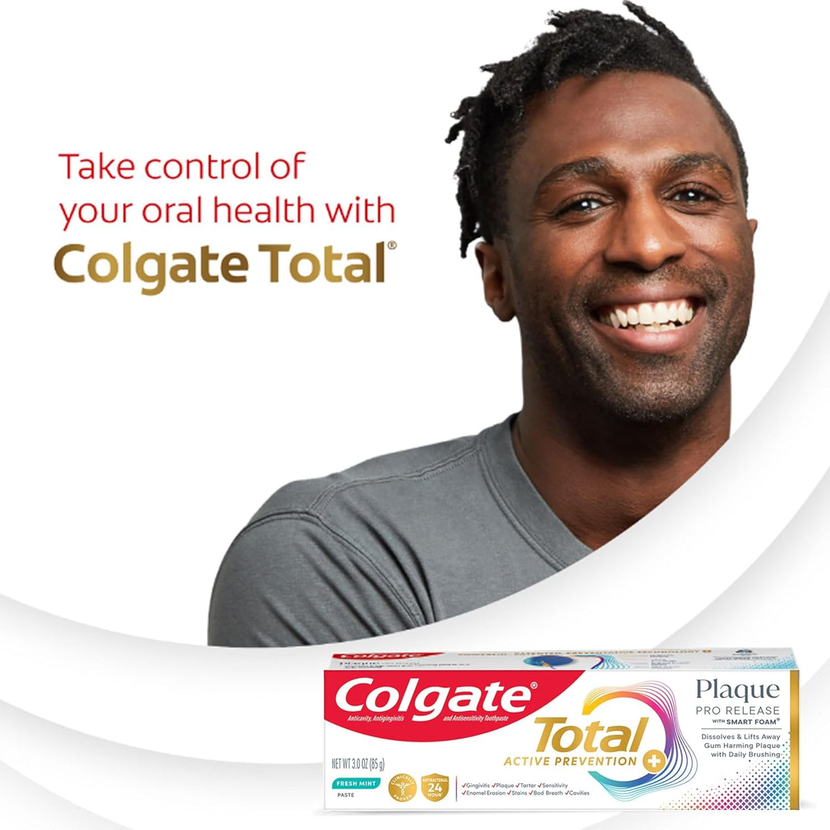 Colgate Total Plaque Pro Release Toothpaste for Gum Health, Mint, 3 oz