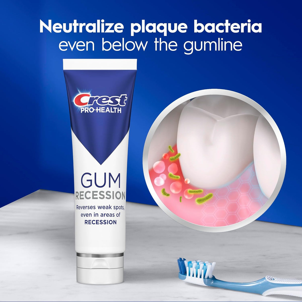 Crest Pro-Health Gum Recession Toothpaste 4.6 oz - Anticavity, Antibacterial Flouride Toothpaste, Clinically Proven, Gum Protection Even in Areas of Recession