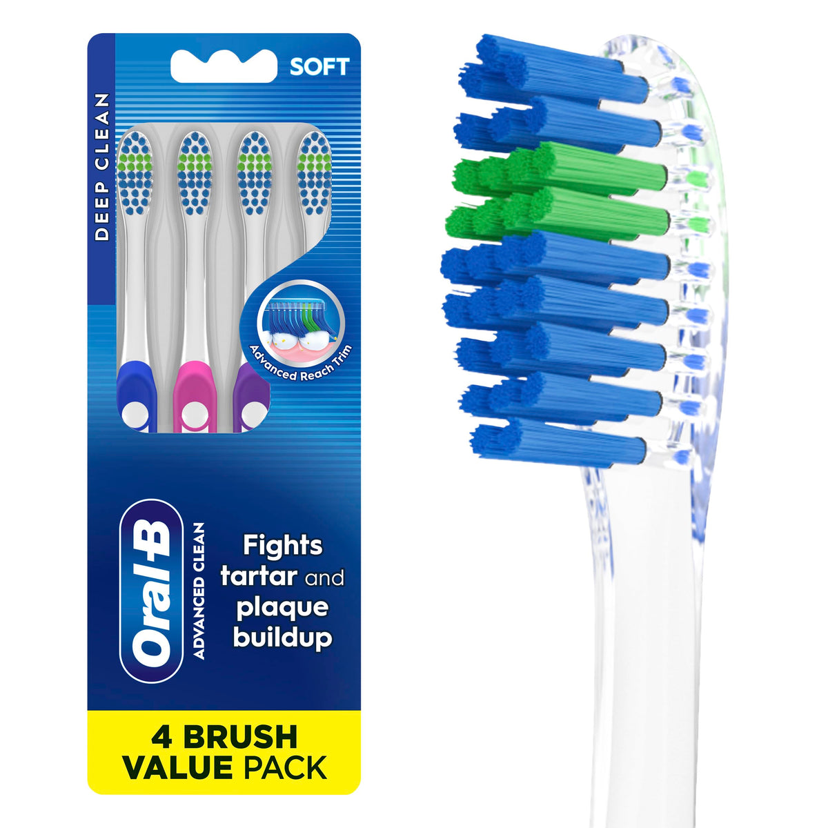 Oral-B Pro Health Fights Plaque & Tartar, 2 Count Soft Manual Toothbrush Pack, Indicator Bristles, Plaque Fighter, Gentle on Teeth