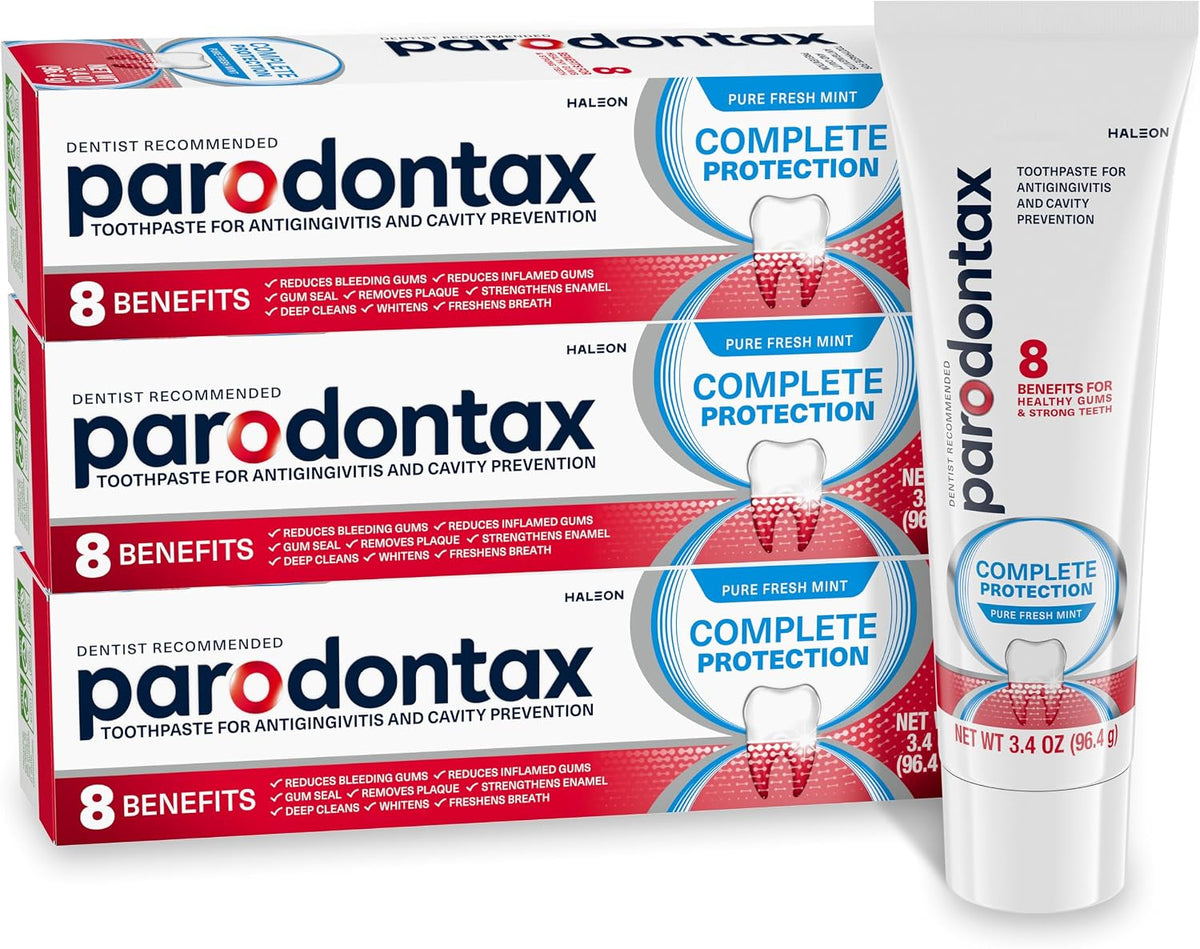Parodontax Complete Protection Toothpaste, Pure Fresh Mint, 3.4 oz x 3