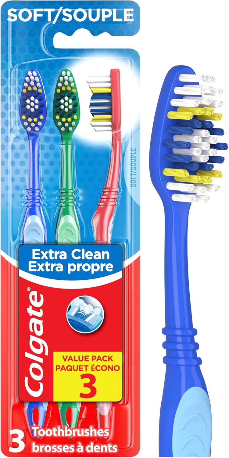 Colgate Extra Clean Soft Toothbrush, 3 Pack