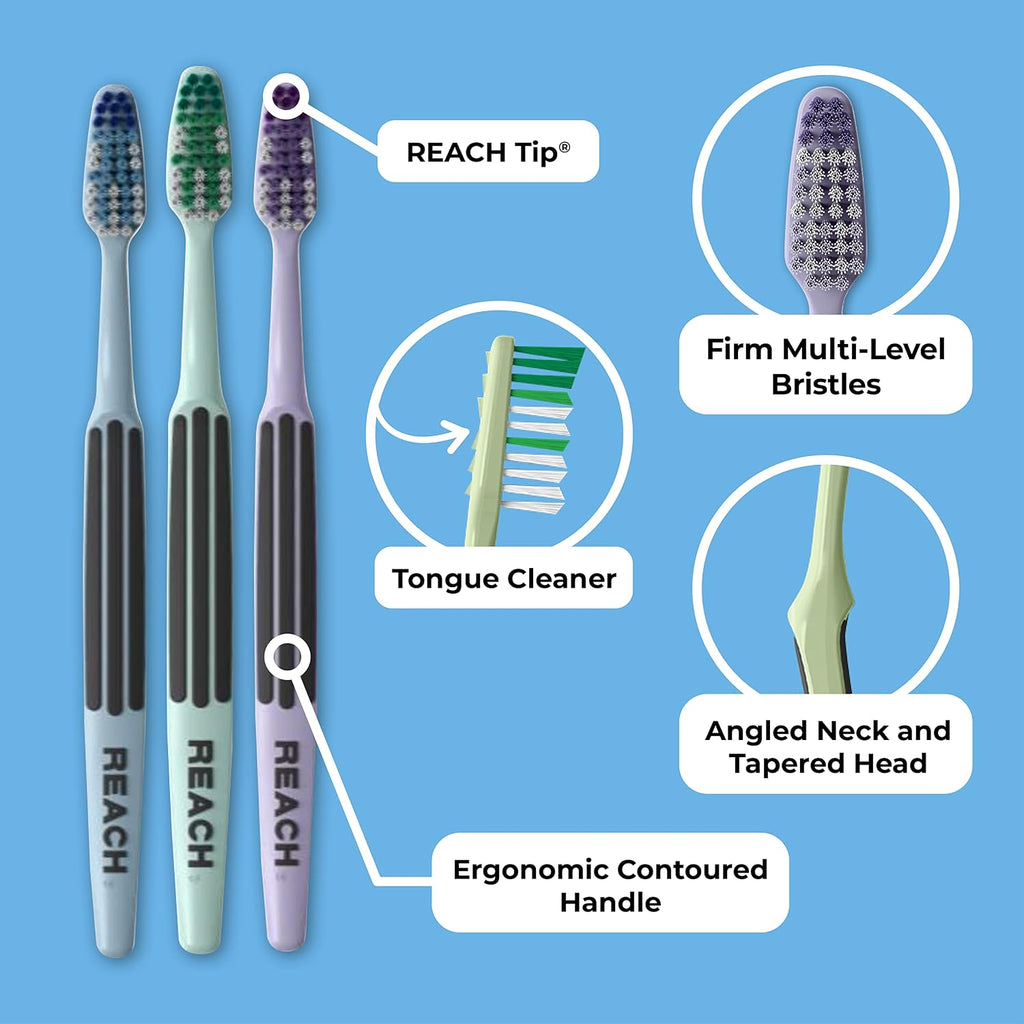 Reach Advanced Design Firm Bristle Toothbrushes, 7 Count