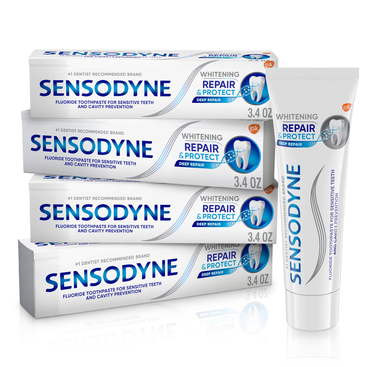 Sensodyne Repair and Protect Whitening Toothpaste, 3.4 oz (Pack of 2)