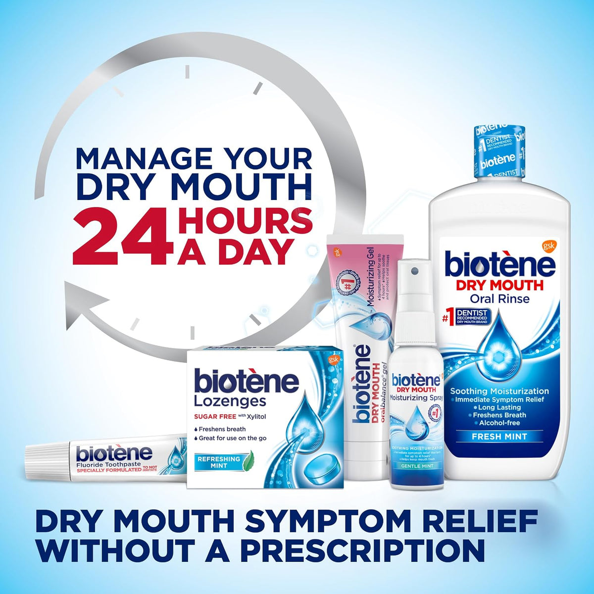 Biotene Fluoride Toothpaste for Dry Mouth Symptoms, Fresh Mint, 4.3 oz