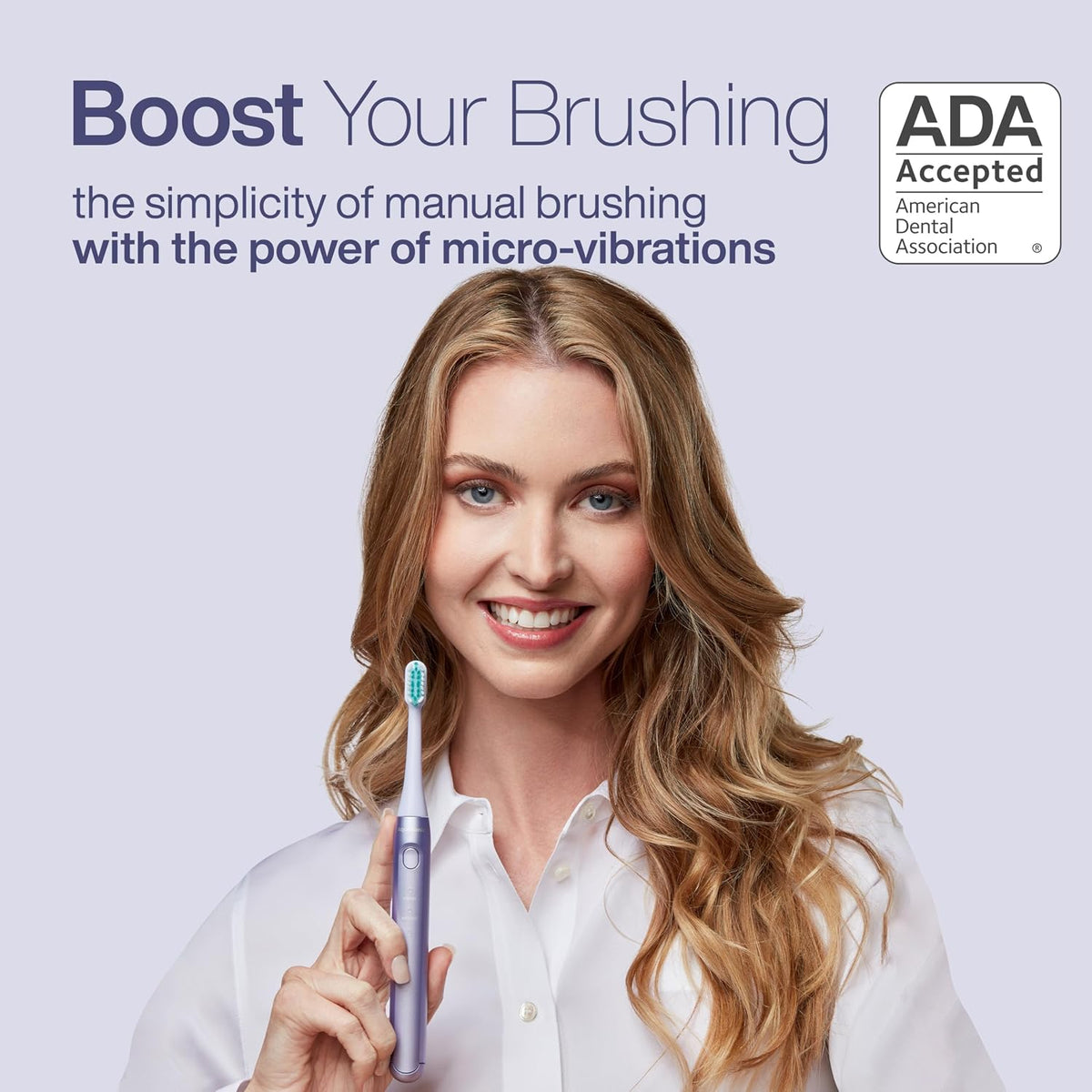 Aquasonic Icon Micro-Vibrating Sonic Toothbrush - ADA-Accepted - Lilac