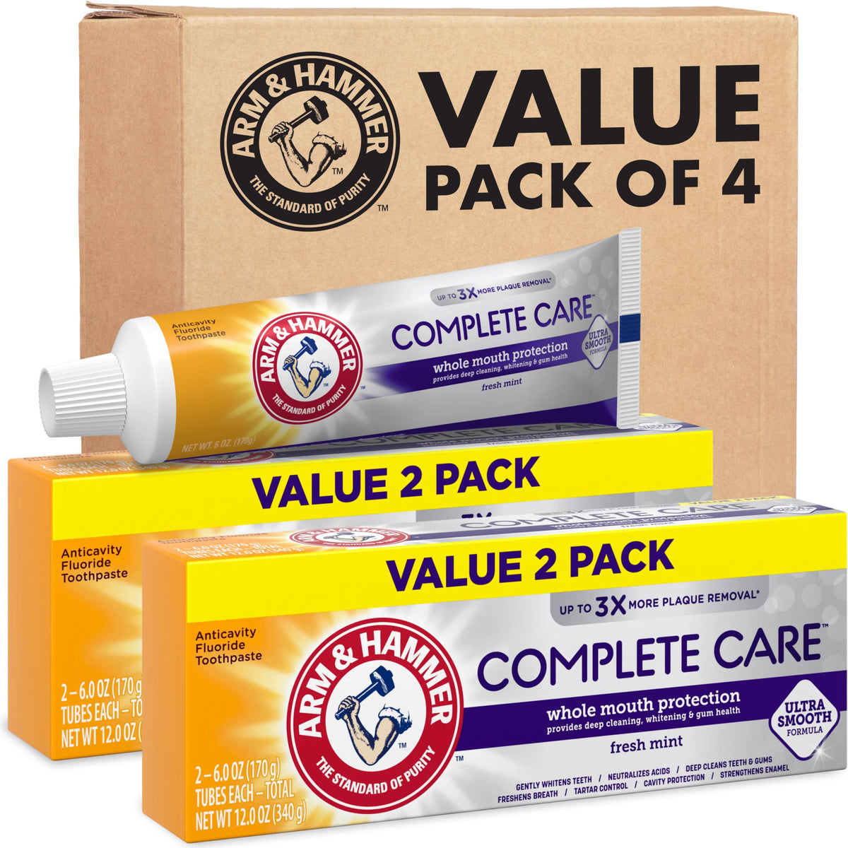 ARM & HAMMER Complete Care Toothpaste, Fresh Mint, 6.0 oz